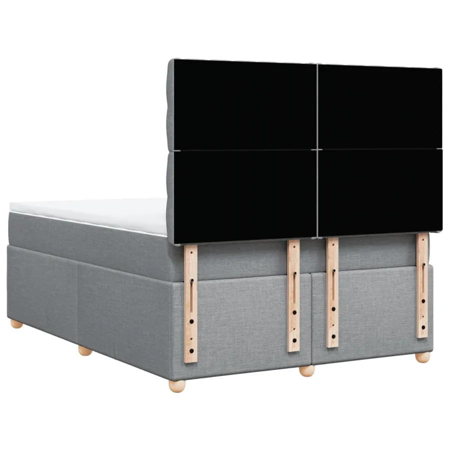 Sommier à lattes de lit avec matelas Gris clair 140x190cm Tissu - 8