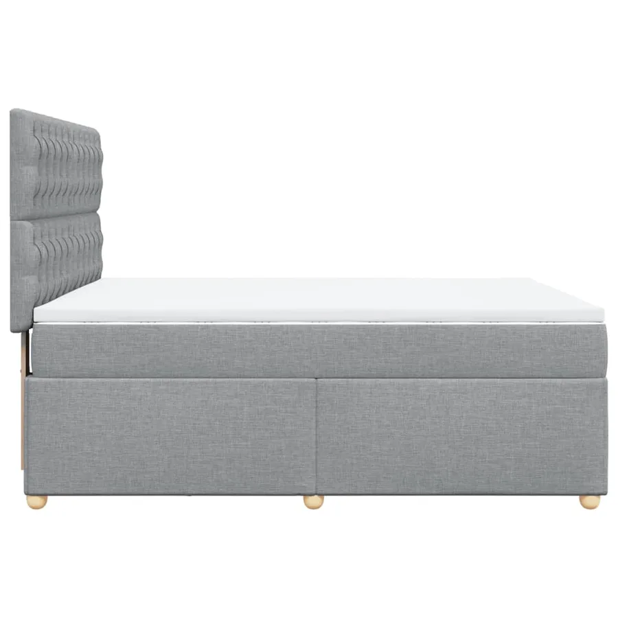 Sommier à lattes de lit avec matelas Gris clair 140x200cm Tissu - 7