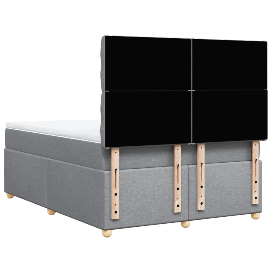 Sommier à lattes de lit avec matelas Gris clair 140x200cm Tissu - 8