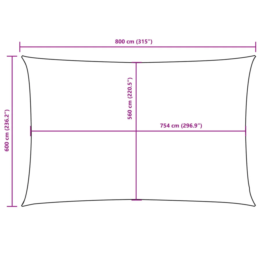 Voile de parasol tissu oxford rectangulaire 6x8 m noir - 10