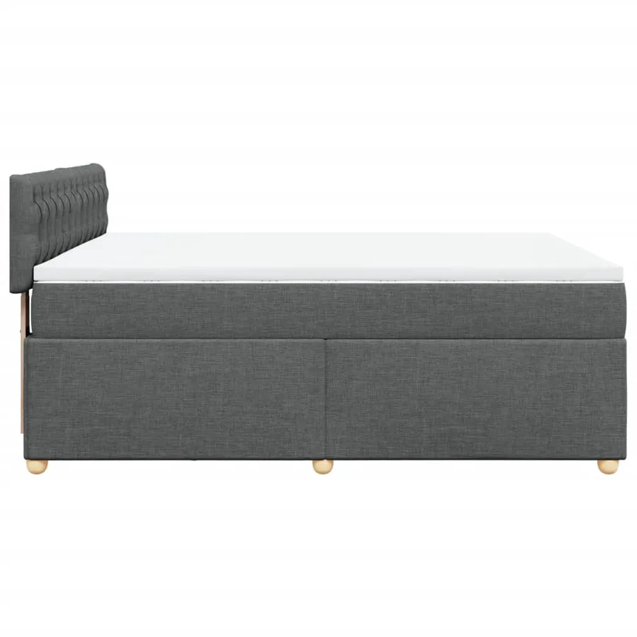 Sommier à lattes de lit avec matelas Gris foncé 160x200cm Tissu - 7