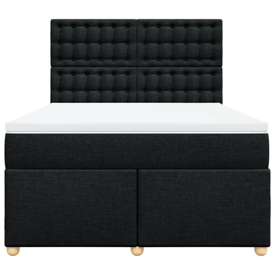Sommier à lattes de lit avec matelas Noir 140x200 cm Tissu - 4