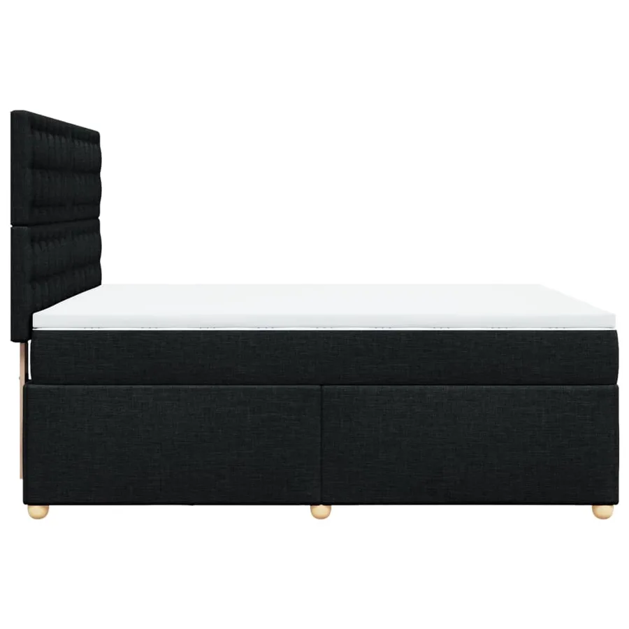 Sommier à lattes de lit avec matelas Noir 140x200 cm Tissu - 5