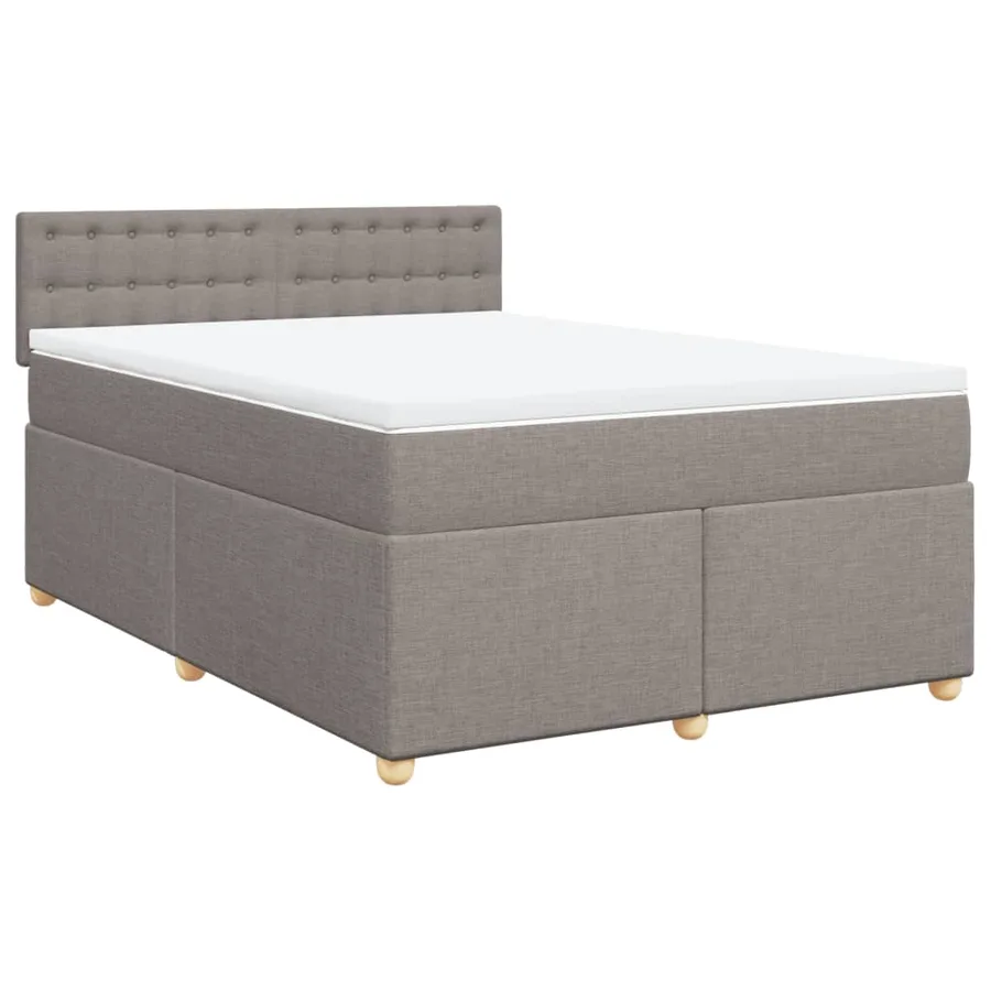 Sommier à lattes de lit avec matelas Taupe 140x200 cm Tissu - 2