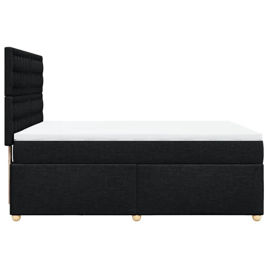 Sommier à lattes de lit avec matelas Noir 140x200 cm Tissu - 7