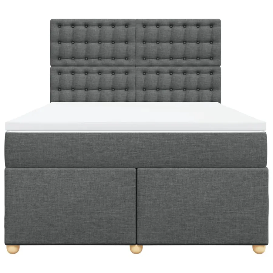 Sommier à lattes de lit avec matelas Gris foncé 160x200cm Tissu - 6