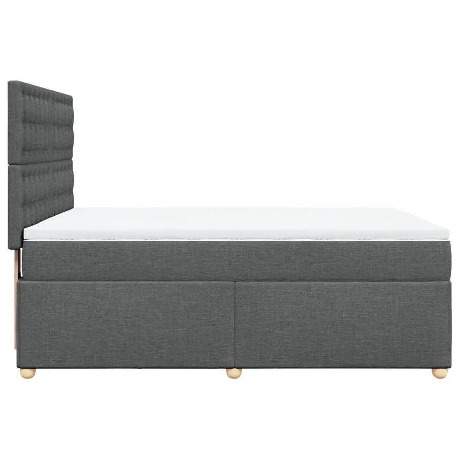 Sommier à lattes de lit avec matelas Gris foncé 160x200cm Tissu - 7