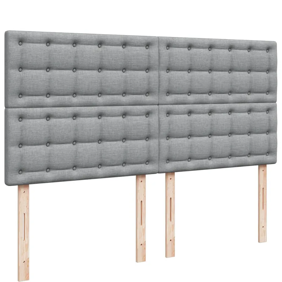 Sommier à lattes de lit avec matelas Gris clair 180x200cm Tissu - 9