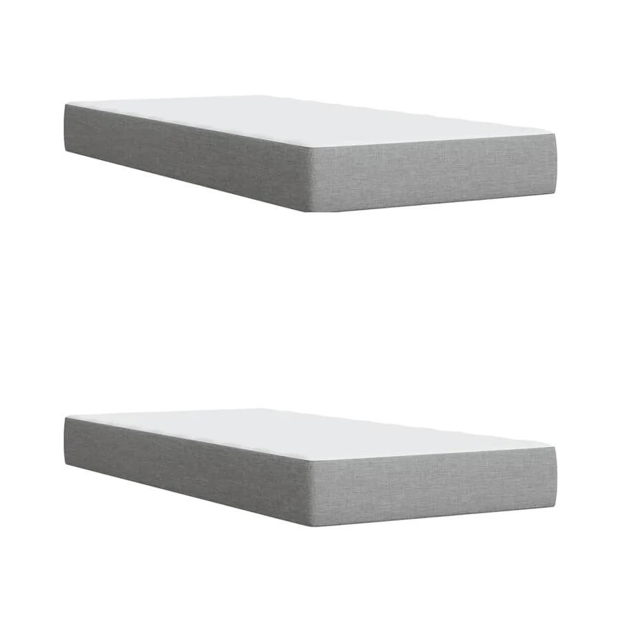 Sommier à lattes de lit avec matelas Gris clair 200x200cm Tissu - 11