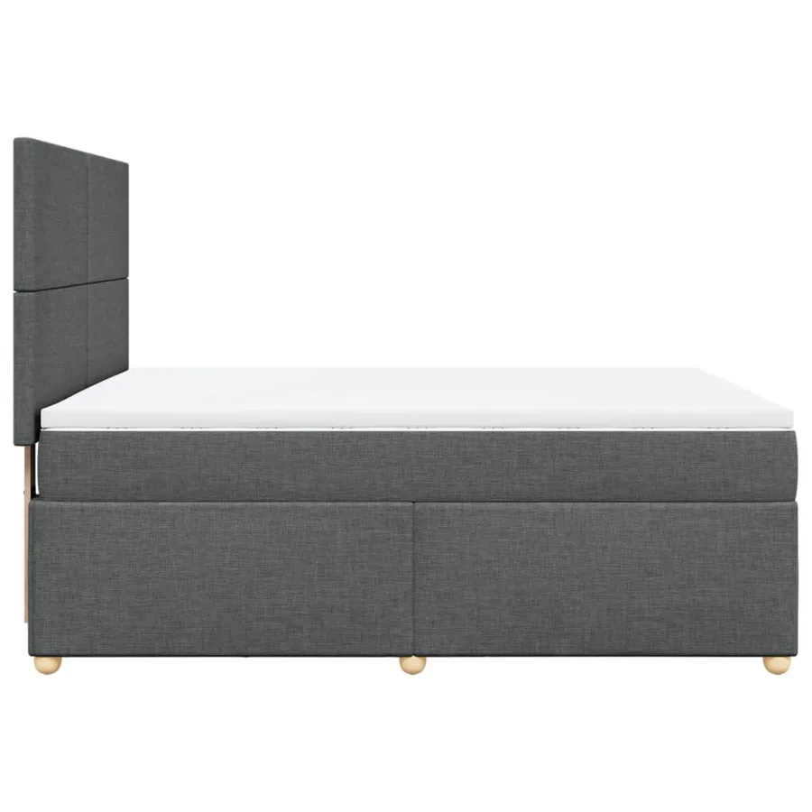 Sommier à lattes de lit avec matelas Gris foncé 160x200cm Tissu - 7