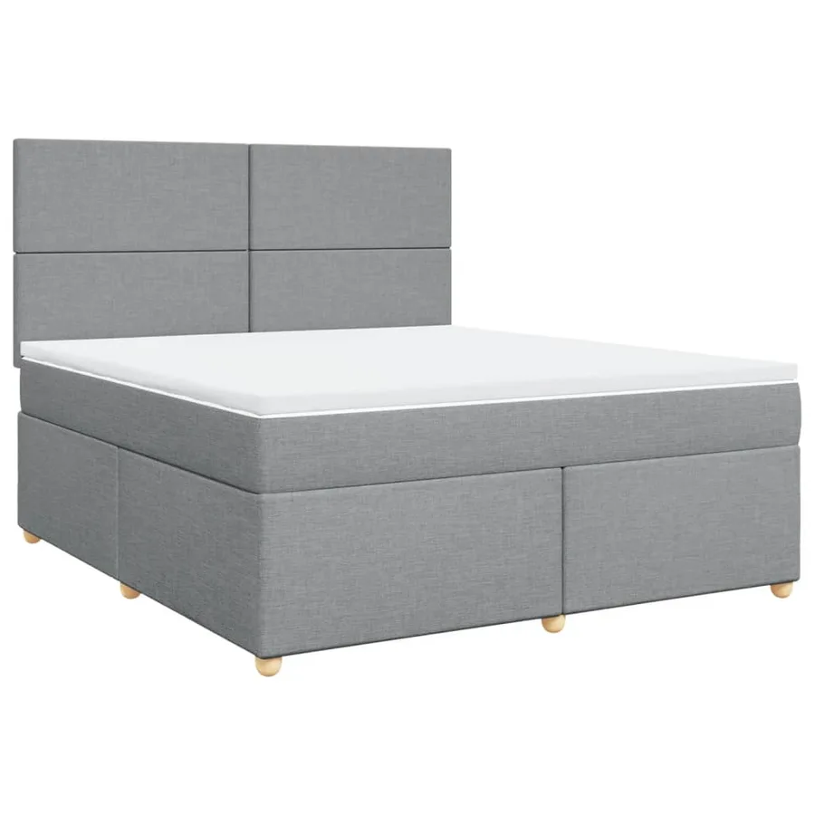 Sommier à lattes de lit avec matelas Gris clair 180x200cm Tissu - 3