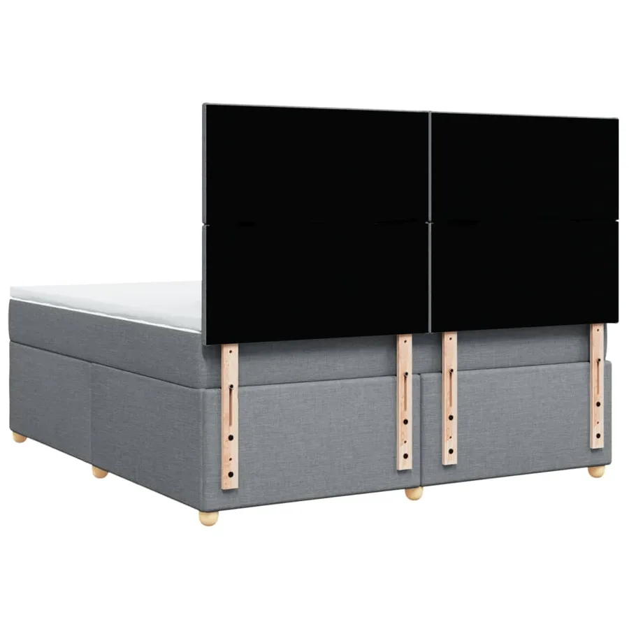 Sommier à lattes de lit avec matelas Gris clair 180x200cm Tissu - 8