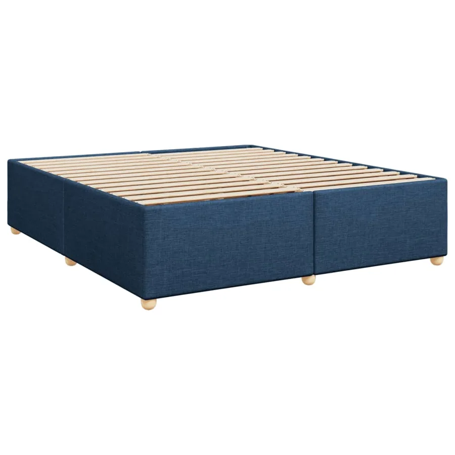 Sommier à lattes de lit avec matelas Bleu 200x200 cm Tissu - 10