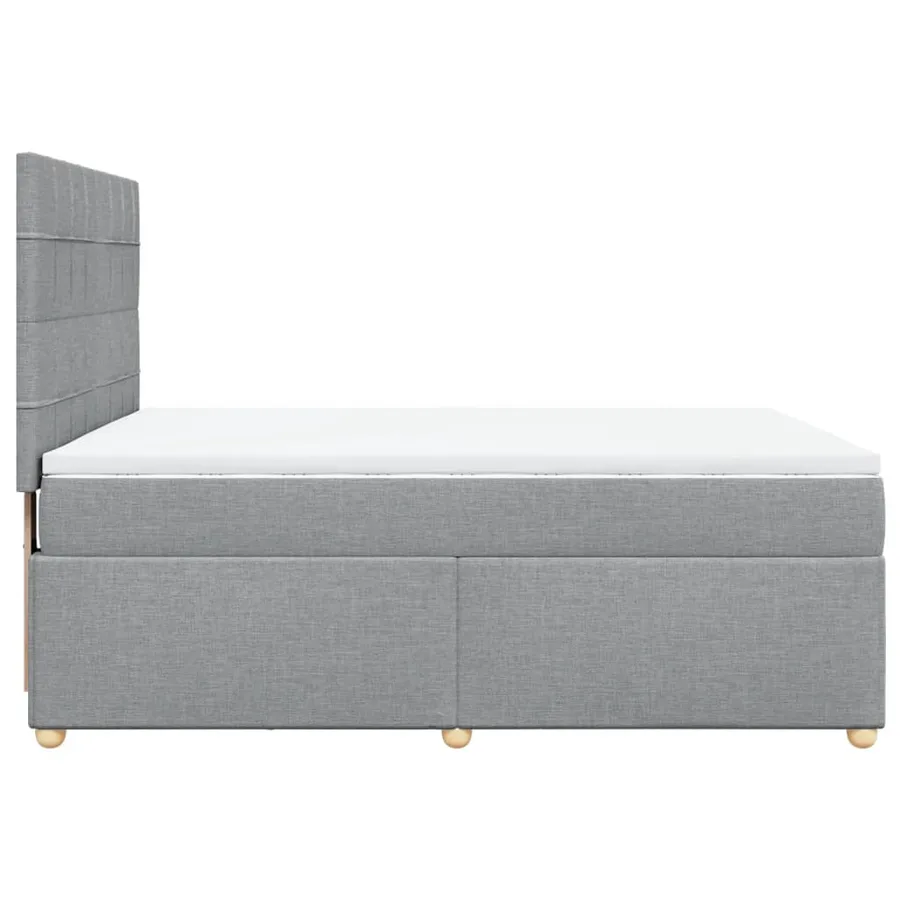 Sommier à lattes de lit avec matelas Gris clair 160x200cm Tissu - 5