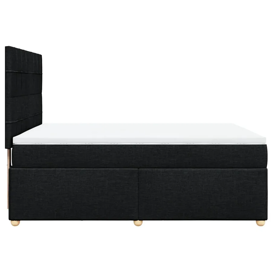 Sommier à lattes de lit avec matelas Noir 160x200 cm Tissu - 7