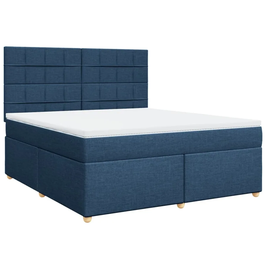 Sommier à lattes de lit avec matelas Bleu 180x200 cm Tissu - 2