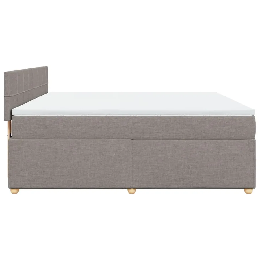 Sommier à lattes de lit avec matelas Taupe 180x200 cm Tissu - 5