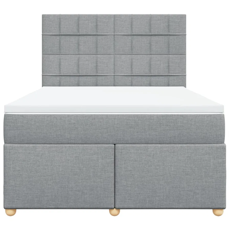 Sommier à lattes de lit avec matelas Gris clair 160x200cm Tissu - 6