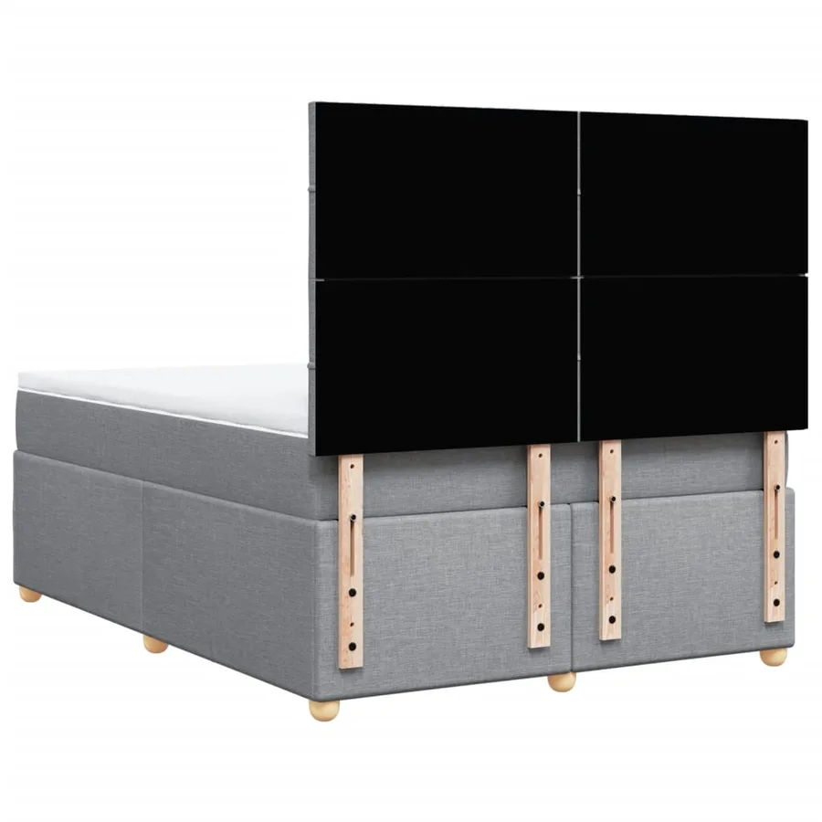 Sommier à lattes de lit avec matelas Gris clair 160x200cm Tissu - 8