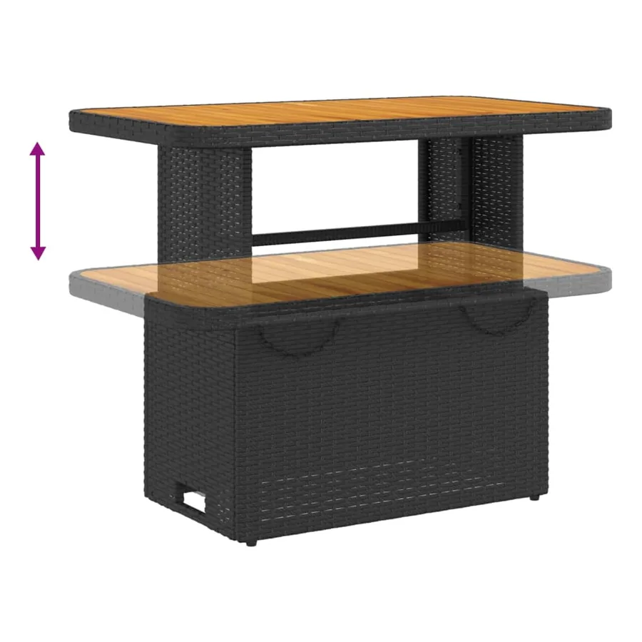 Canapés de jardin 2 pcs avec coussins Noir Résine tressée - 5