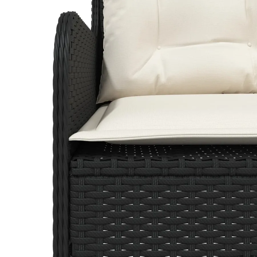 Canapés de jardin 2 pcs avec coussins Noir Résine tressée - 7