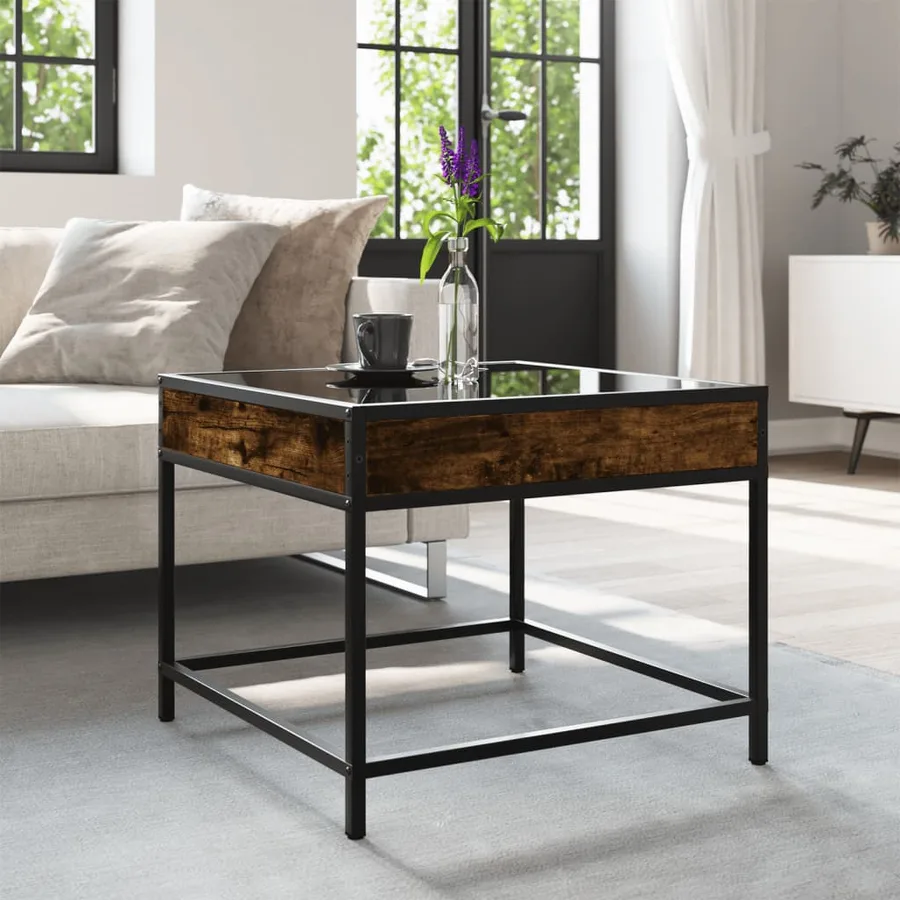 Table basse avec LED Infinity chêne fumé 50x50x41 cm - 4