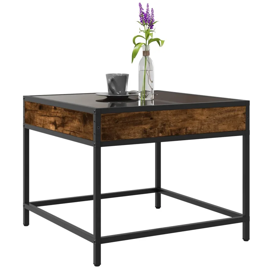 Table basse avec LED Infinity chêne fumé 50x50x41 cm - 5