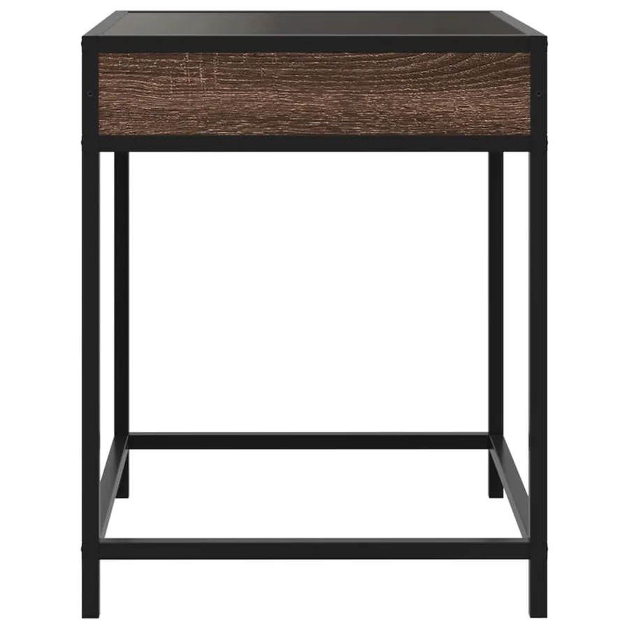 Table de chevet avec LED infini chêne marron 40x40x51 cm - 7