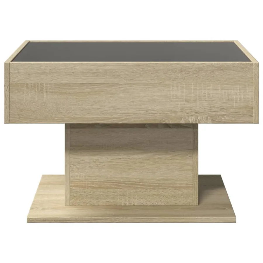 Table basse avec LED chêne sonoma 70x50x45 cm bois d'ingénierie - 6