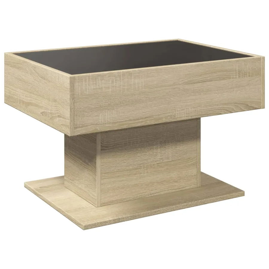 Table basse avec LED chêne sonoma 70x50x45 cm bois d'ingénierie - 8