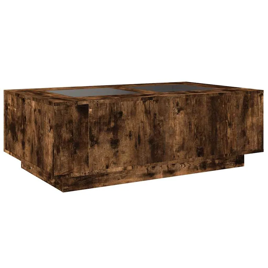Table basse avec LED infini chêne fumé 116x69x40 cm - 8
