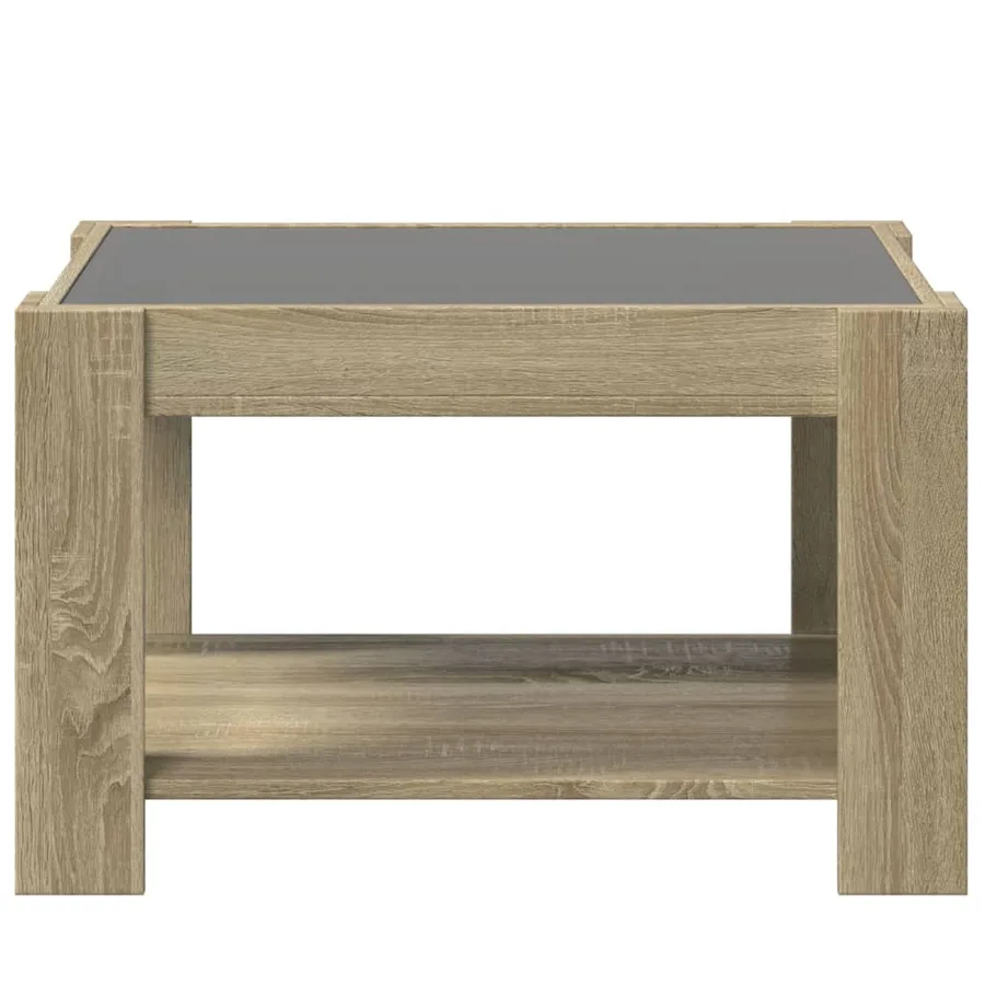 Table basse avec LED chêne sonoma 73x53x45 cm bois d'ingénierie - 6