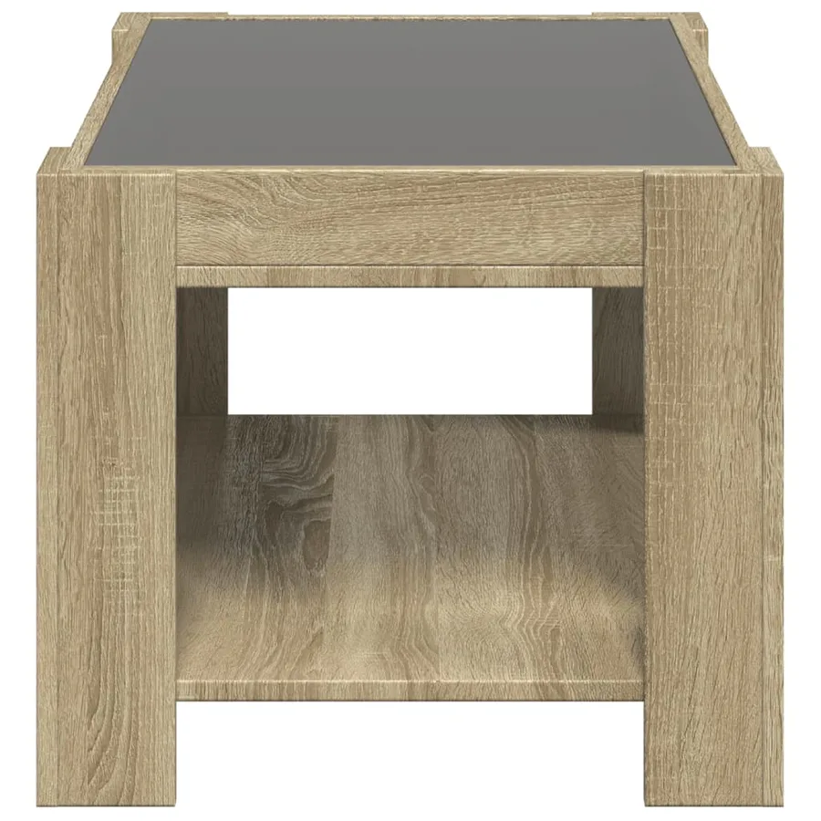 Table basse avec LED chêne sonoma 73x53x45 cm bois d'ingénierie - 7