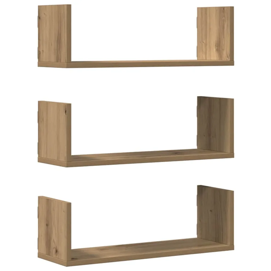 Étagères murales 3 pcs chêne artisanal bois d'ingénierie - 2