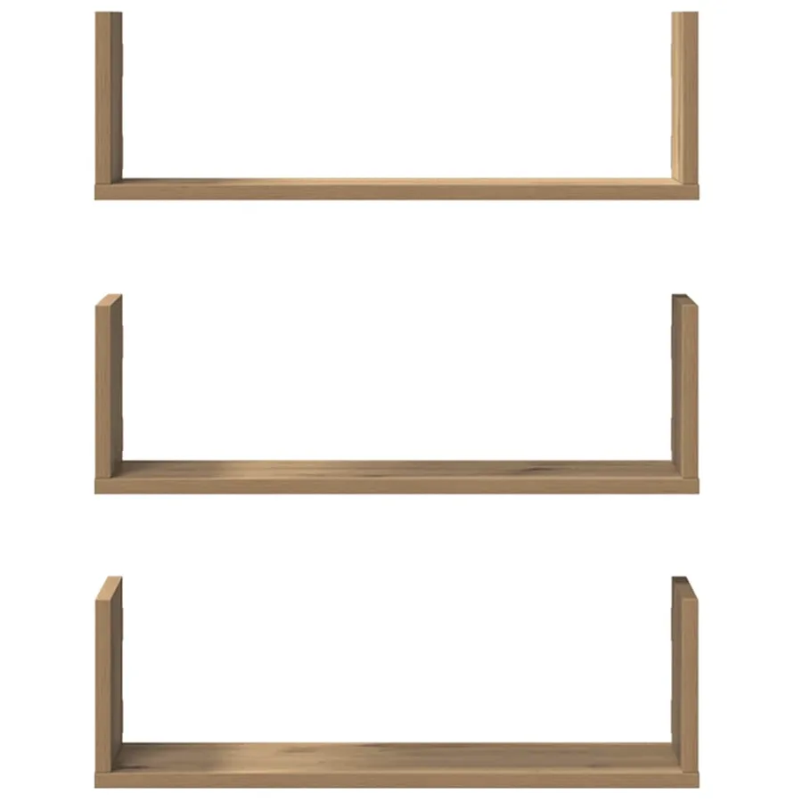 Étagères murales 3 pcs chêne artisanal bois d'ingénierie - 4