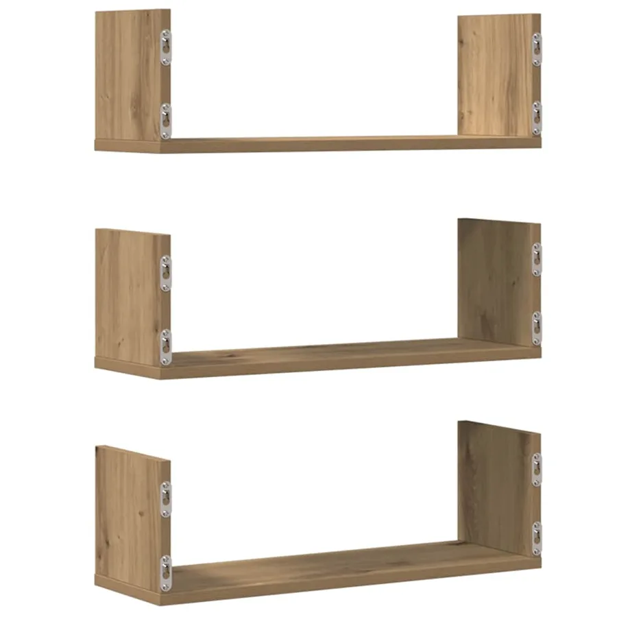 Étagères murales 3 pcs chêne artisanal bois d'ingénierie - 6