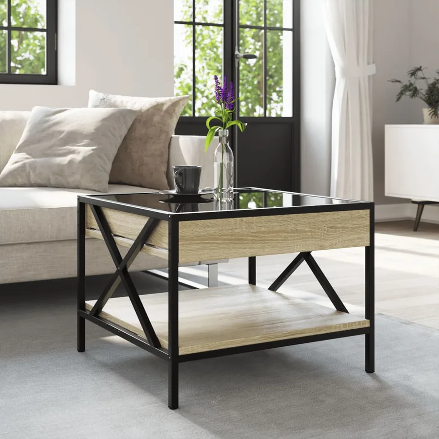 Table basse avec LED infini chêne sonoma 50x50x38 cm - 4