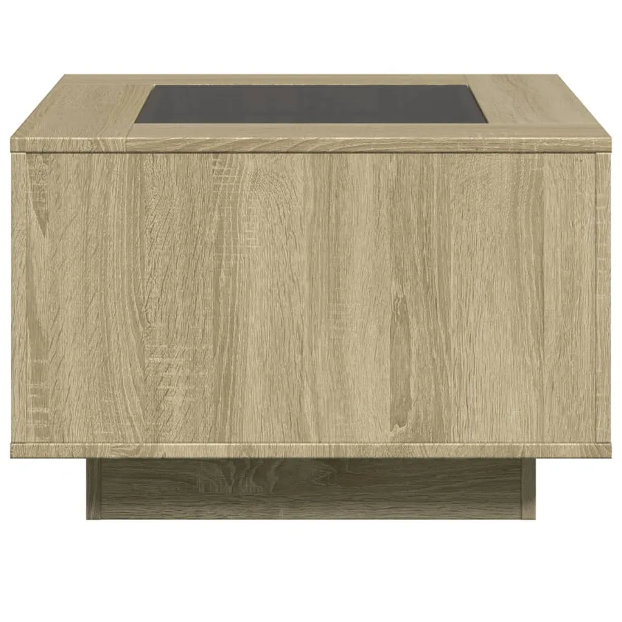 Table basse avec LED chêne sonoma 60x60x40 cm bois d'ingénierie - 7