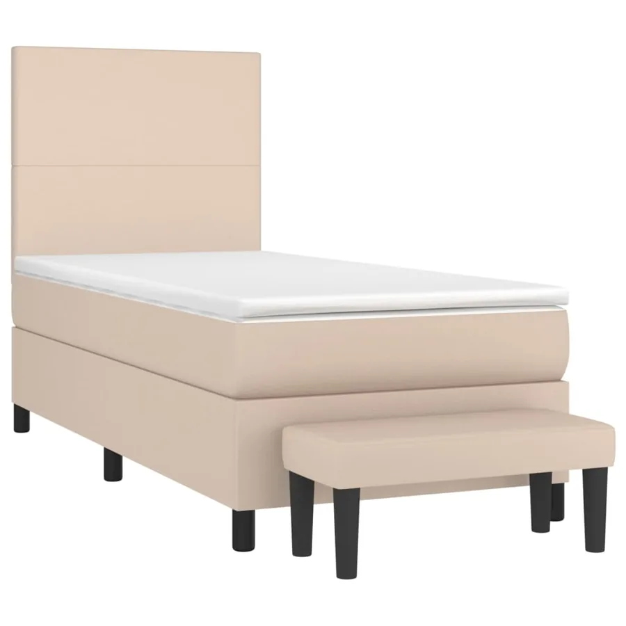 Sommier à lattes de lit avec matelas Cappuccino 90x190 cm - 3