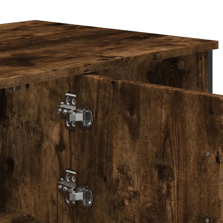Table basse chêne fumé 100x51x40 cm bois d'ingénierie - 11