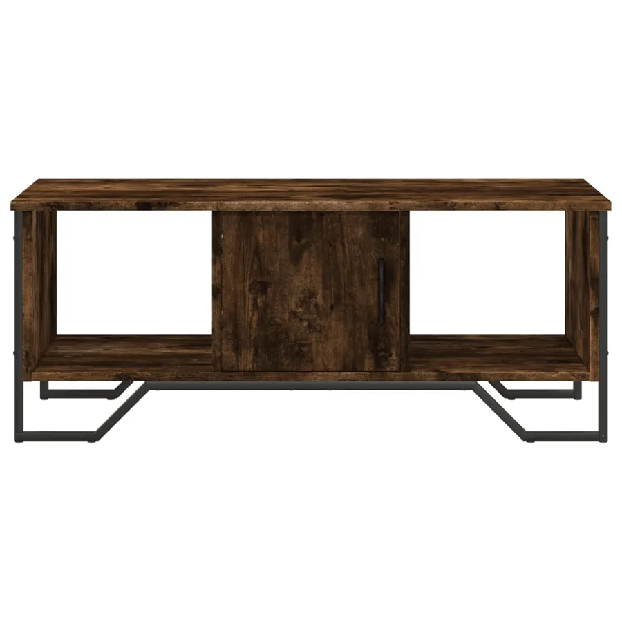 Table basse chêne fumé 100x51x40 cm bois d'ingénierie - 5
