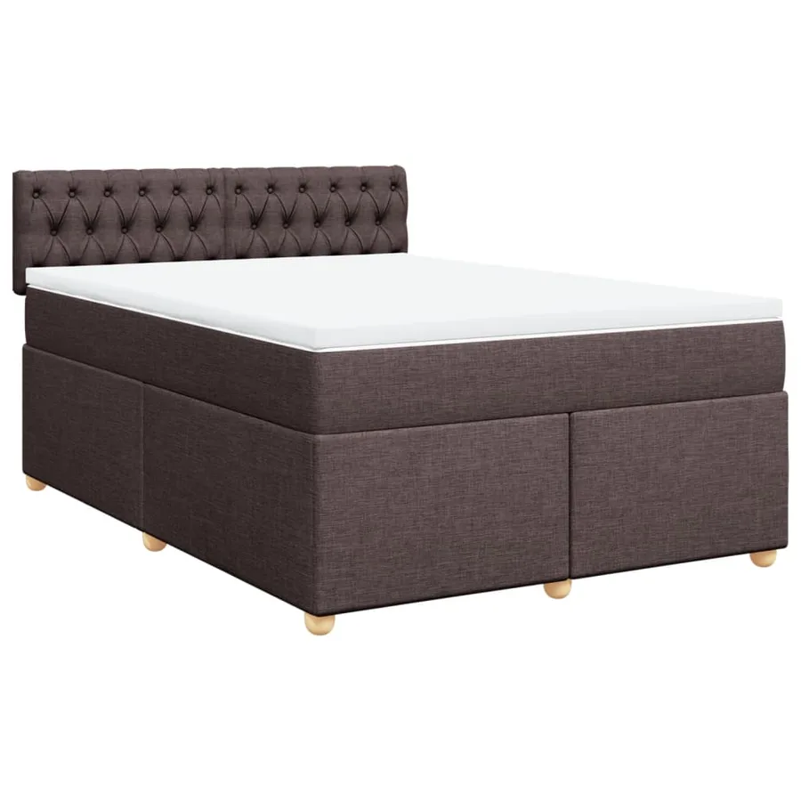 Sommier à lattes de lit avec matelas Marron foncé 140x190 cm - 2