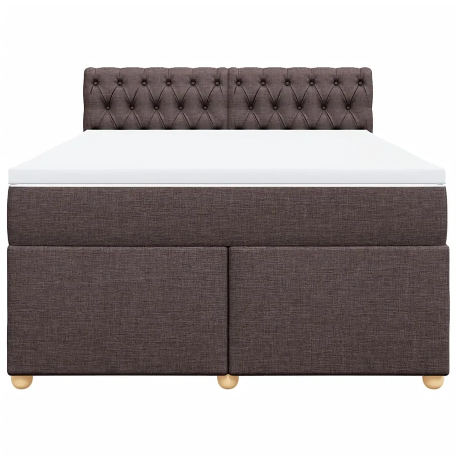Sommier à lattes de lit avec matelas Marron foncé 140x190 cm - 4