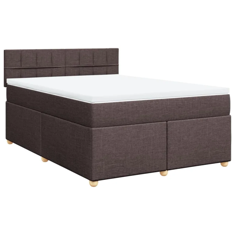 Sommier à lattes de lit avec matelas Marron foncé 140x190 cm - 3