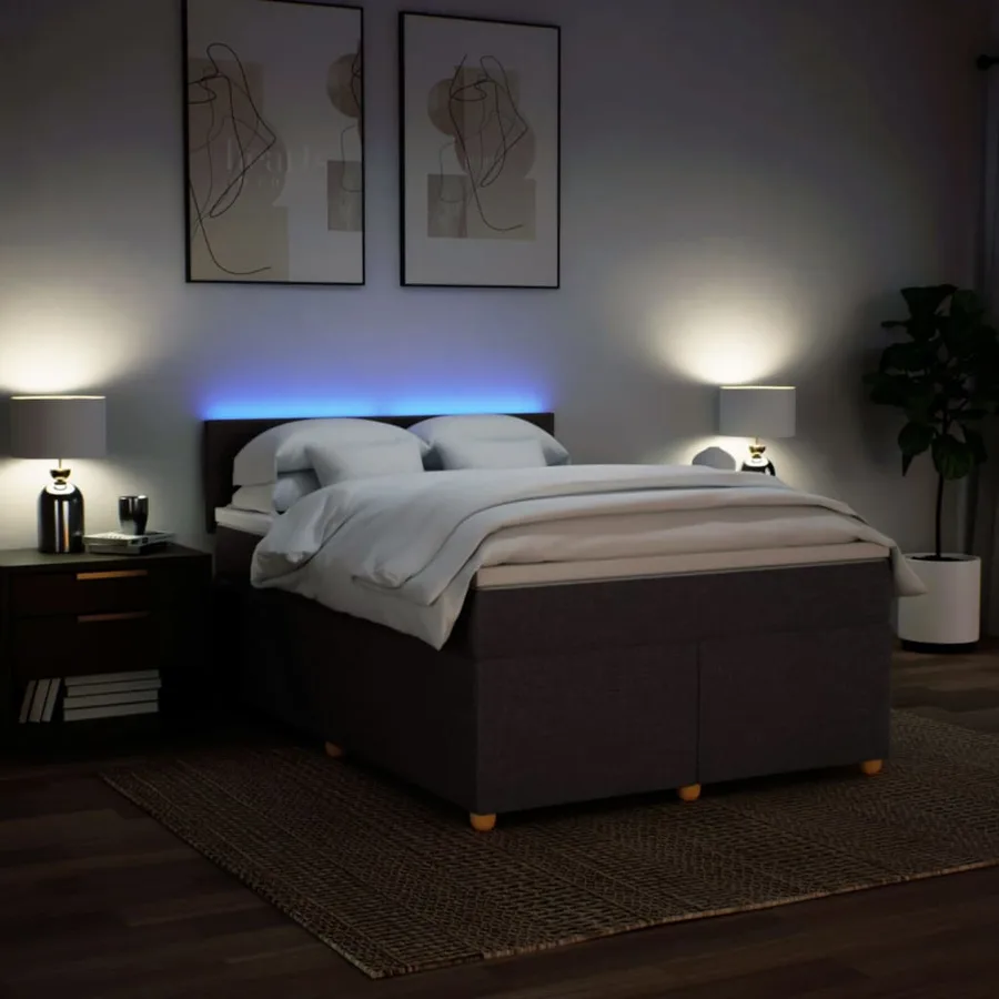 Sommier à lattes de lit avec matelas Marron foncé 140x190 cm - 5