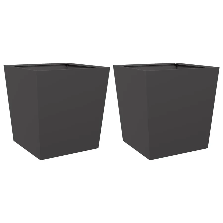 Jardinières 2 pcs noir 50x50x50 cm acier - 2