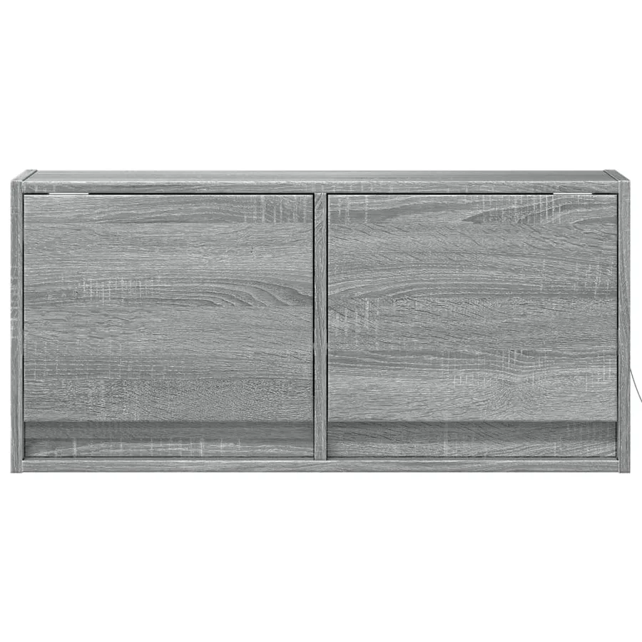 Meuble TV mural avec lumières LED sonoma gris 80x31x35 cm - 6