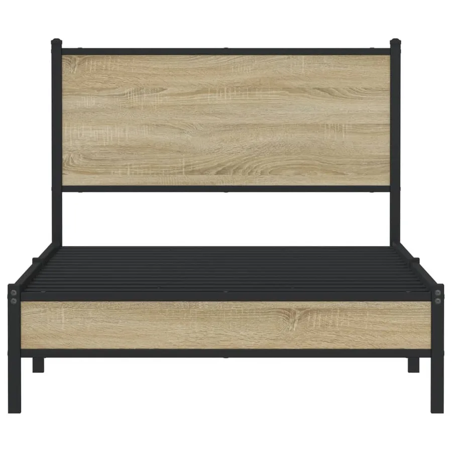 Cadre de lit en métal sans matelas chêne sonoma 100x200 cm - 5