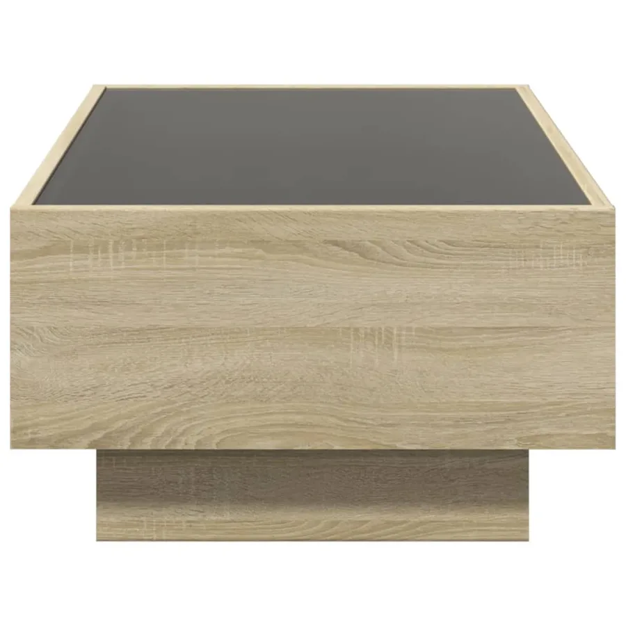 Table basse avec LED chêne sonoma 90x50x30 cm bois d'ingénierie - 7