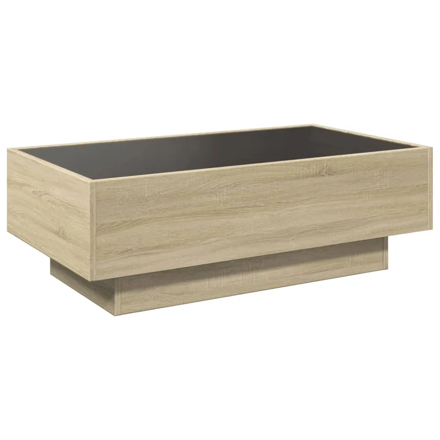 Table basse avec LED chêne sonoma 90x50x30 cm bois d'ingénierie - 8